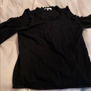 Worn once, black sweater with open shoulders